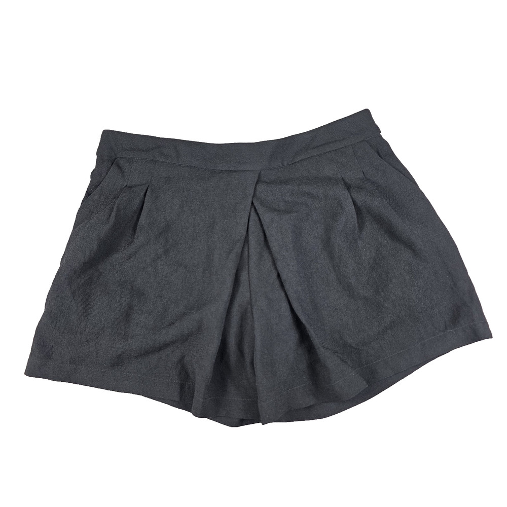 Sophie Rue Black Pleated Skort Shorts High Waisted Side Pockets Size XL